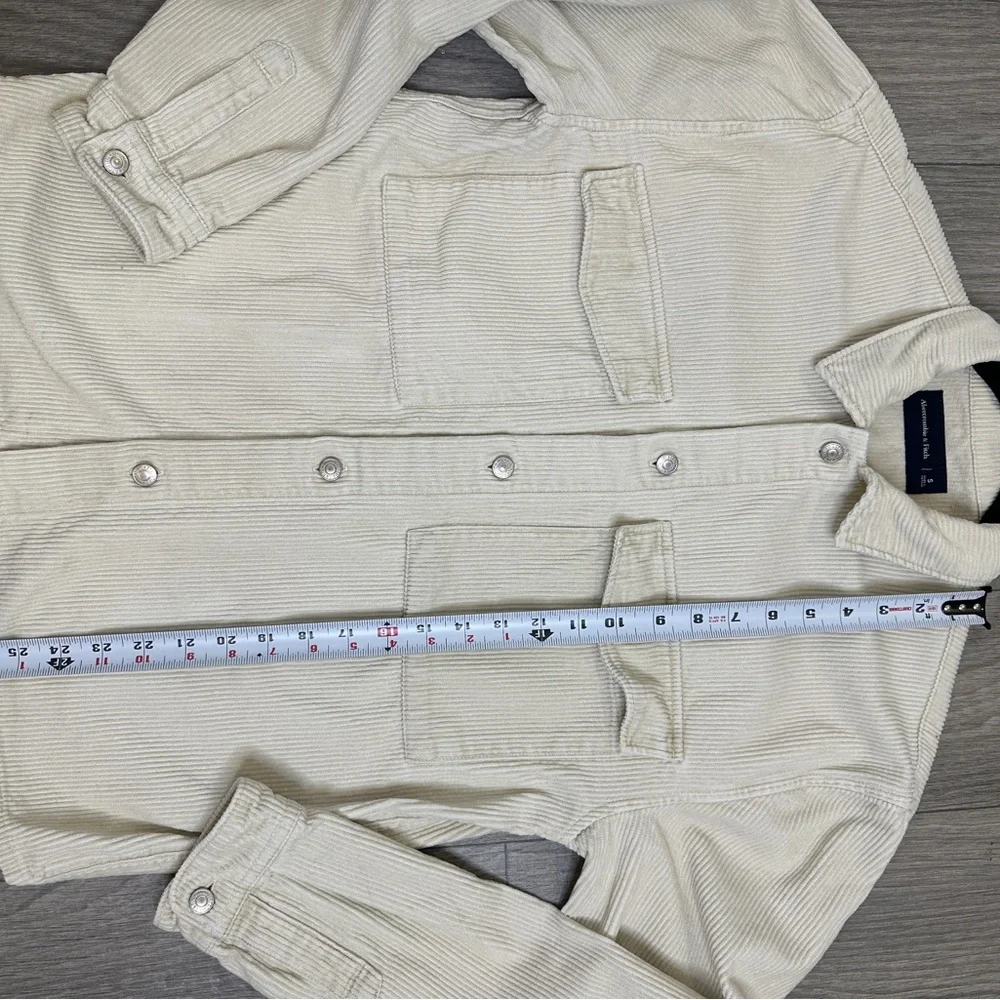 Abercrombie & Fitch Cream Corduroy Shacket Overshirt | Men’s Size S